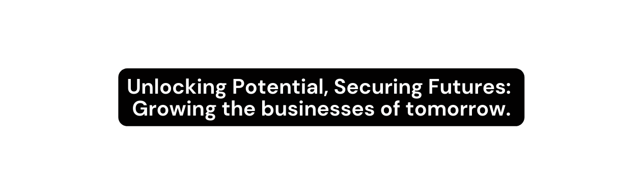 Unlocking Potential Securing Futures Growing the businesses of tomorrow